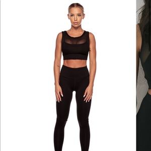Black mesh sports bra